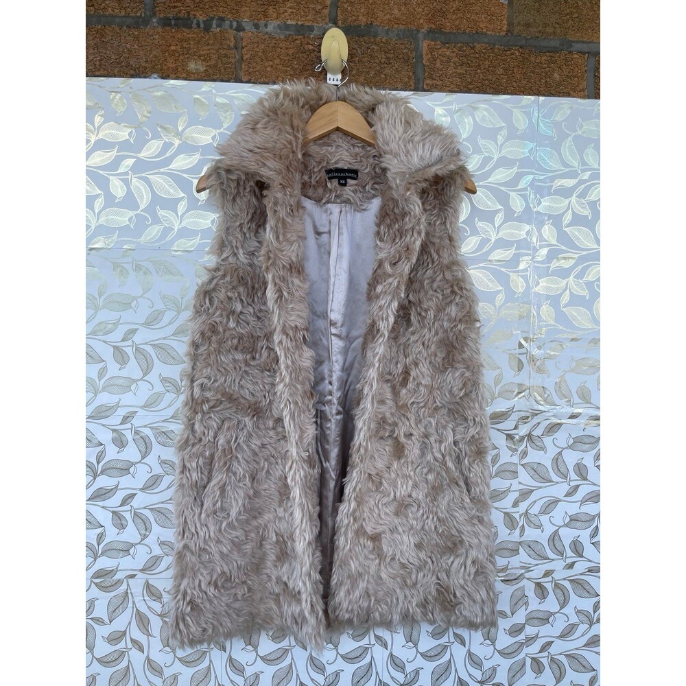 Sofia Cashmere Tan Mohair Shearling Vest Size XS Old Money Minimalist - Picture 7 of 12